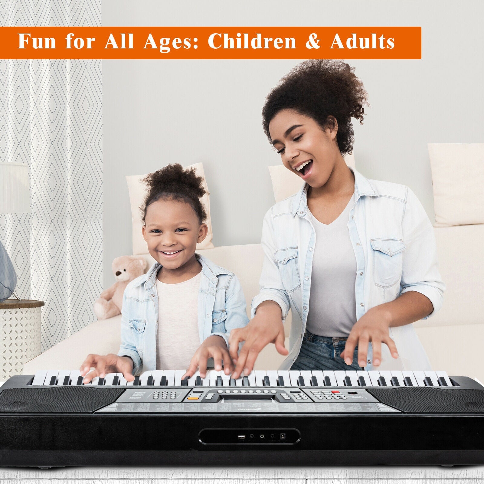 61 Key Electronic Keyboard Piano Set with Stand Bench HeadphonesÂ