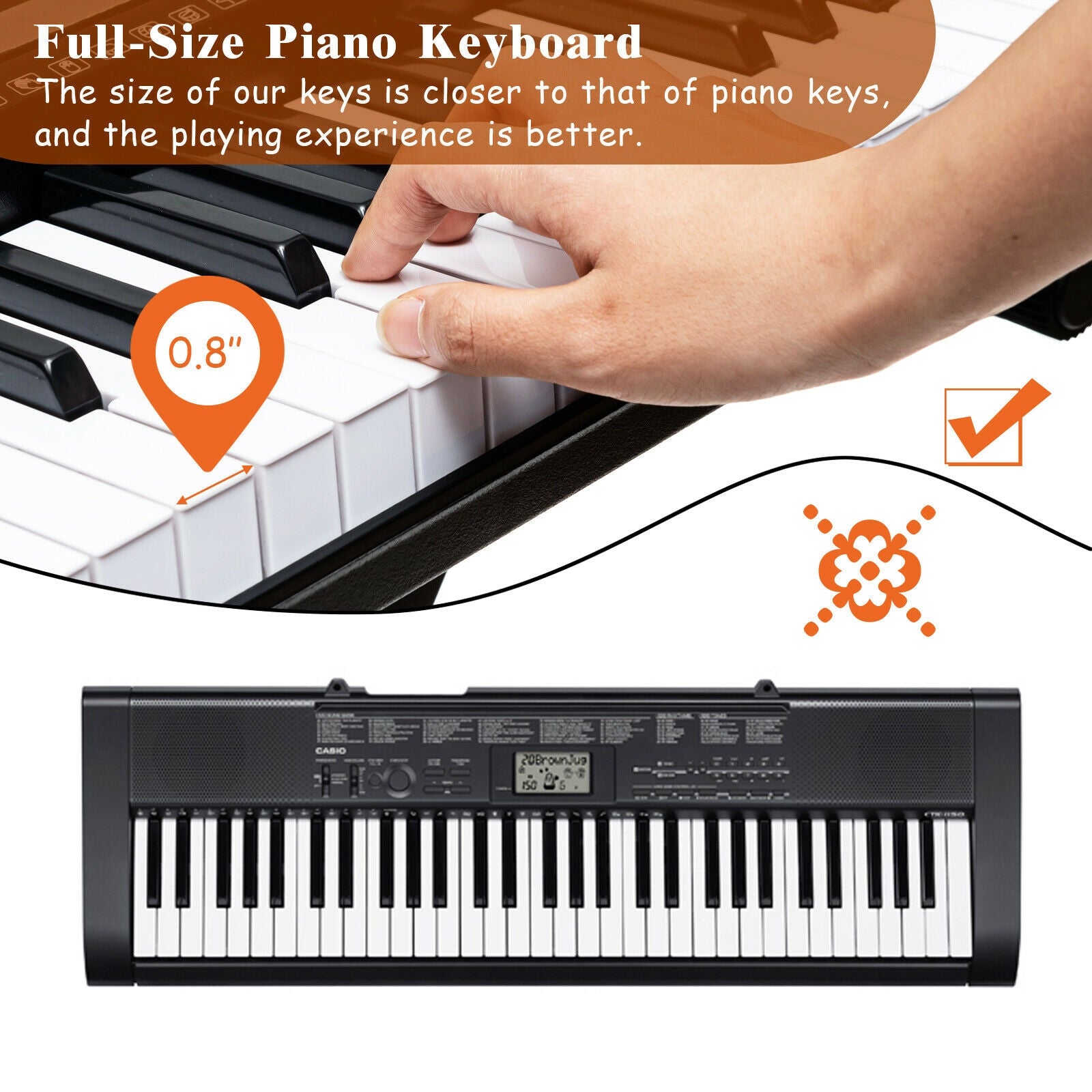 61 Key Electronic Keyboard Piano Set with Stand Bench HeadphonesÂ