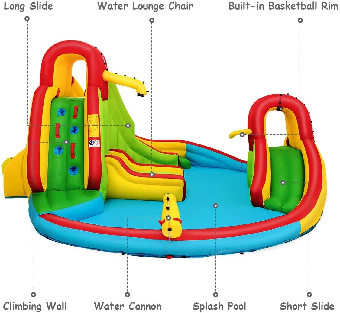 Kids Gift Inflatable Water Slide Bounce Park with 480 W BlowerÂ