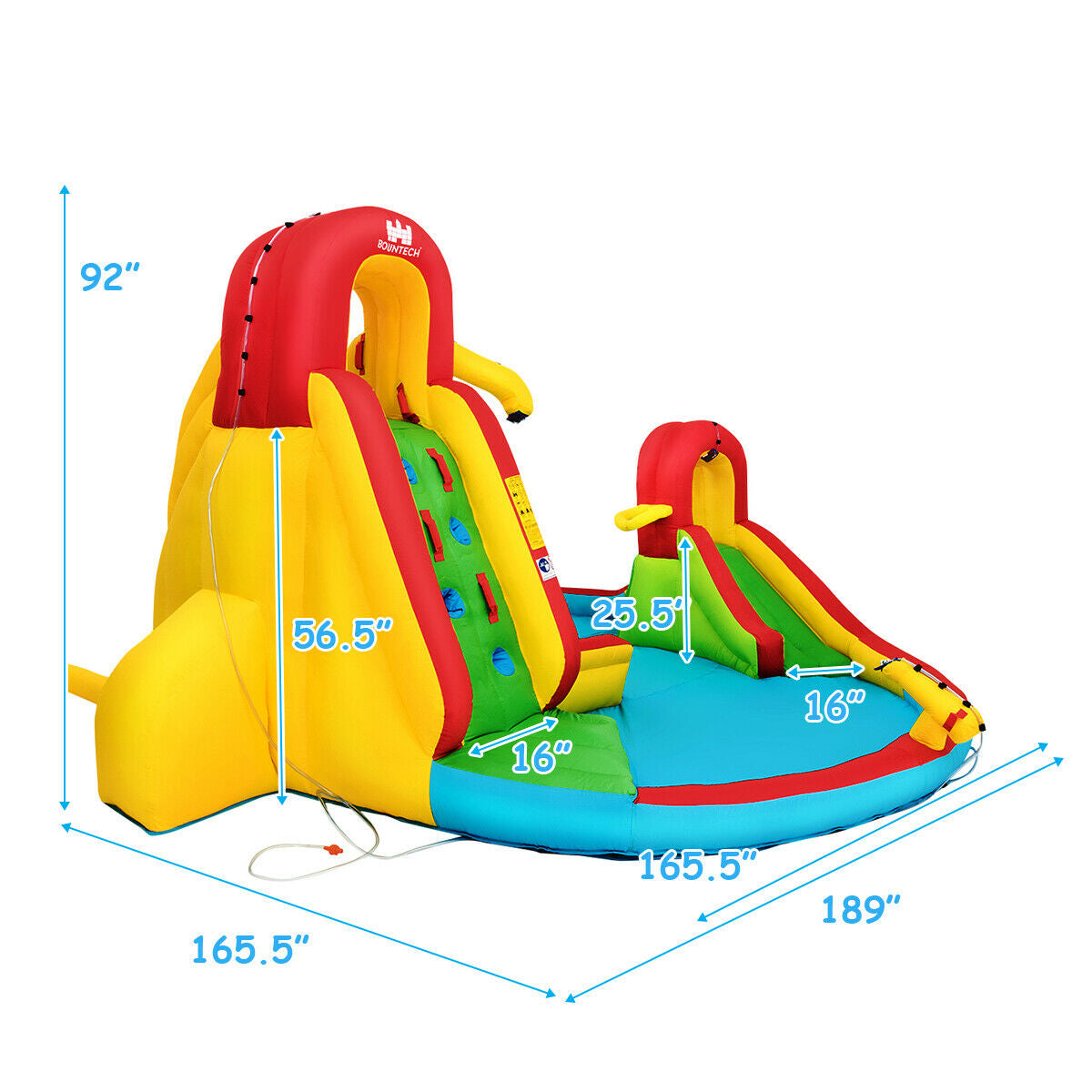 Kids Gift Inflatable Water Slide Bounce Park with 480 W BlowerÂ
