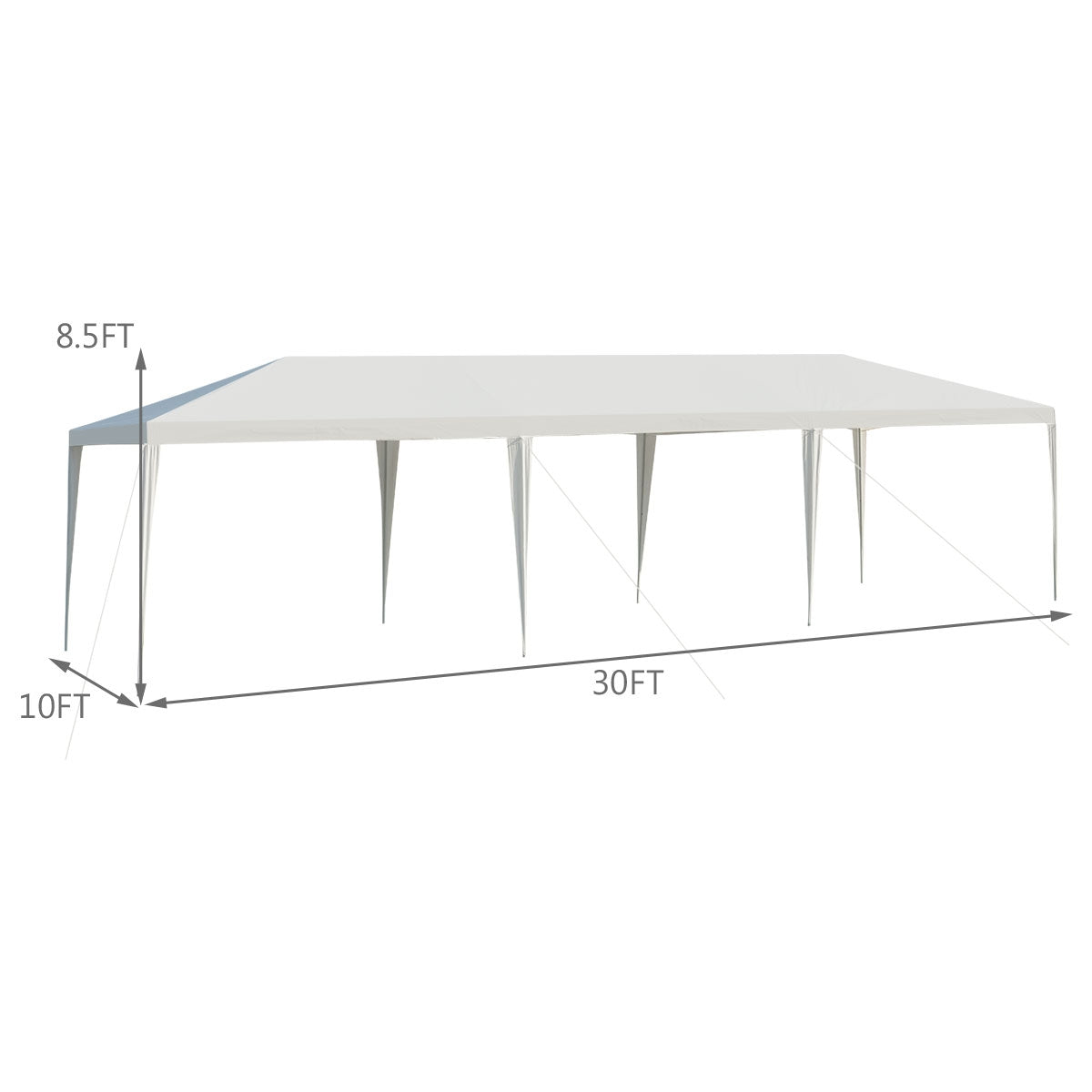 10 x 30 Feet Gazebo Canopy Tent with Connection Stakes and Wind RopesÂ