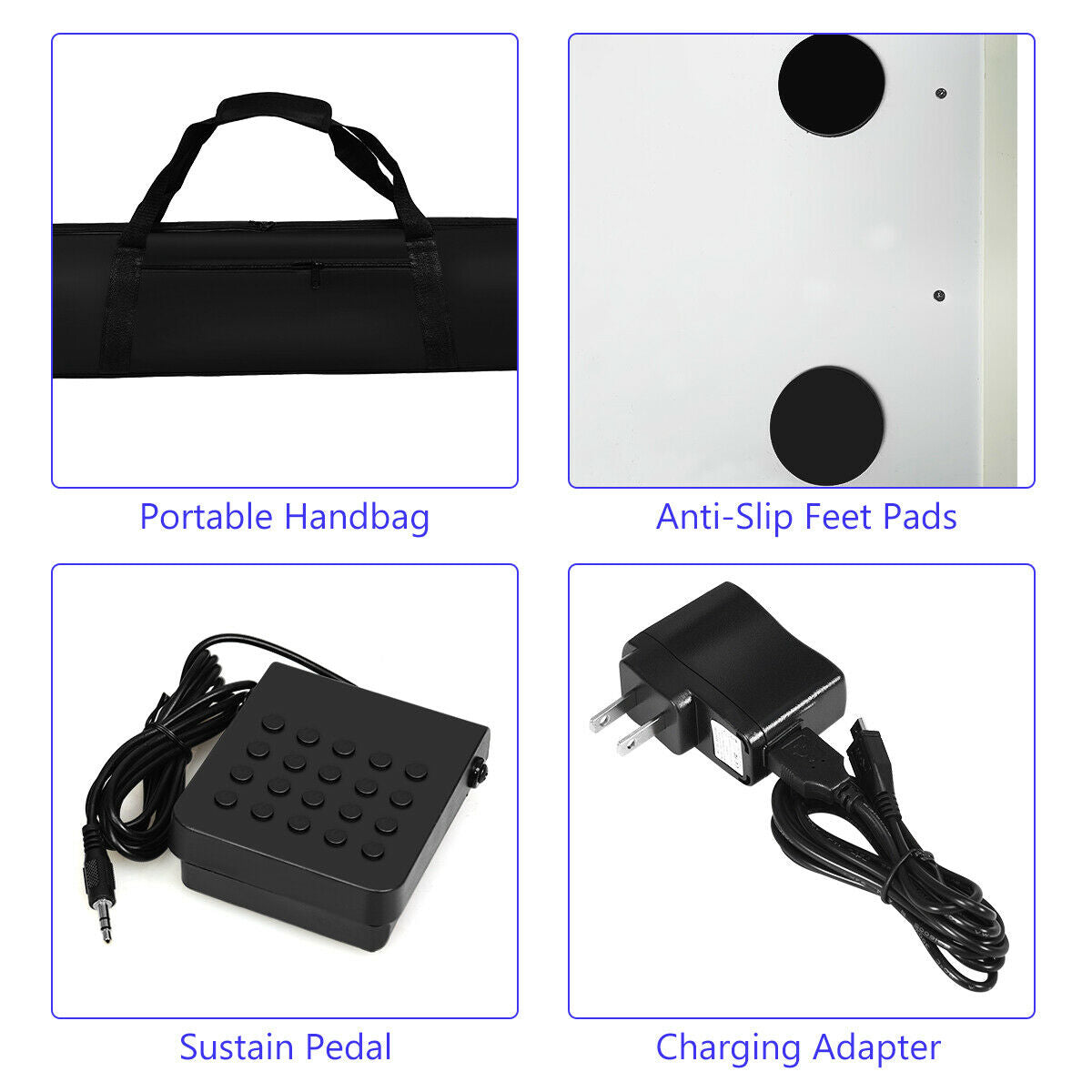 88-Key Portable Electronic Piano with Voice Function-WhiteÂ