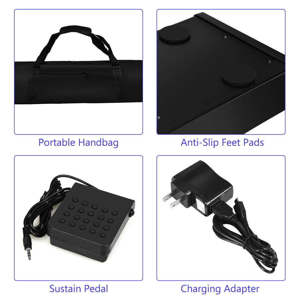 88-Key Portable Electronic Piano with  Voice Function-BlackÂ
