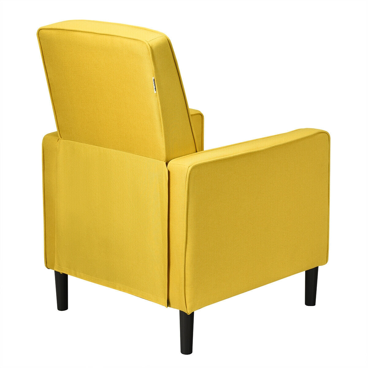 Mid-Century Push Back Recliner Chair-YellowÂ
