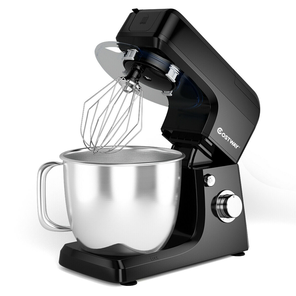3-in-1 Multi-functional 6-speed Tilt-head Food Stand Mixer-BlackÂ