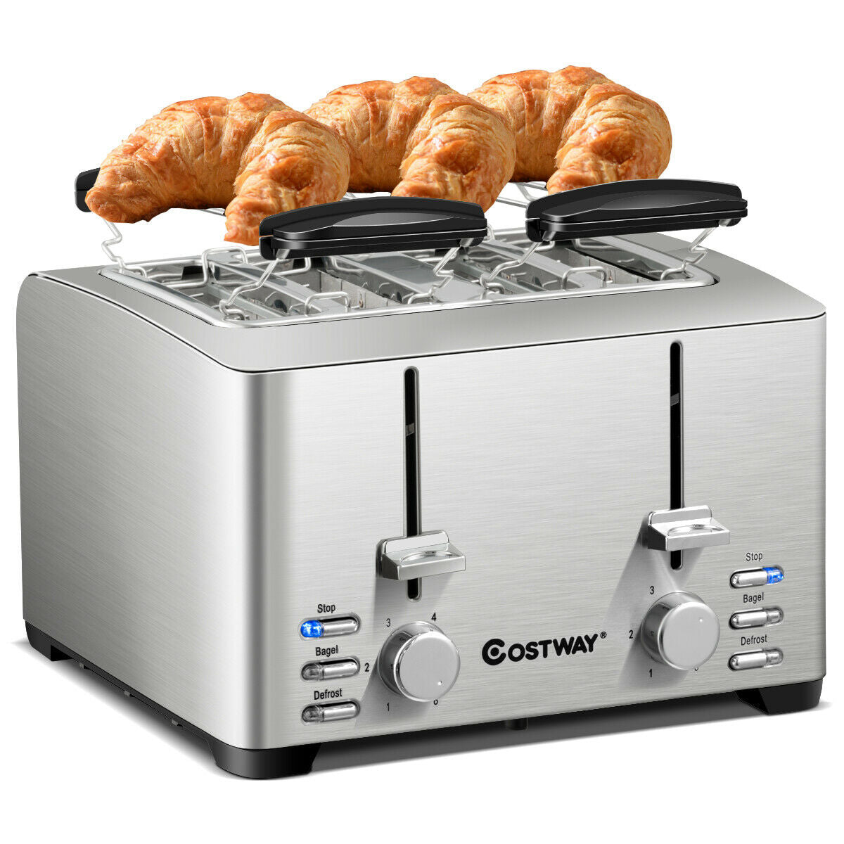 Extra-Wide Slot Stainless Steel 4 Slice ToasterÂ
