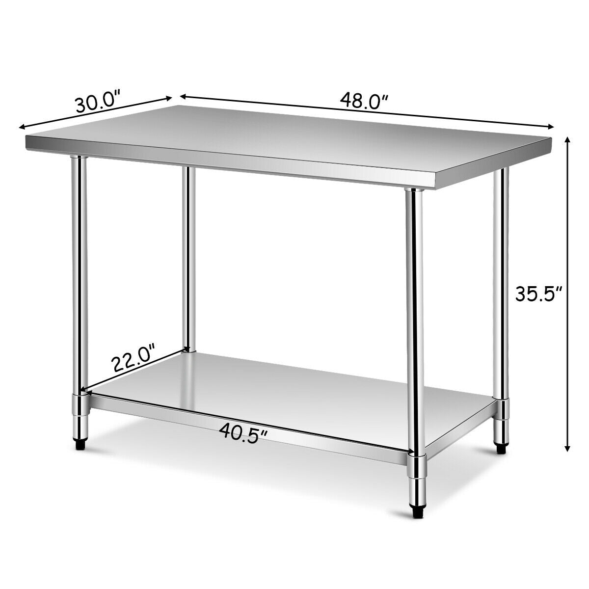 30 x 48 Inch Stainless Steel Food Preparation Kitchen TableÂ