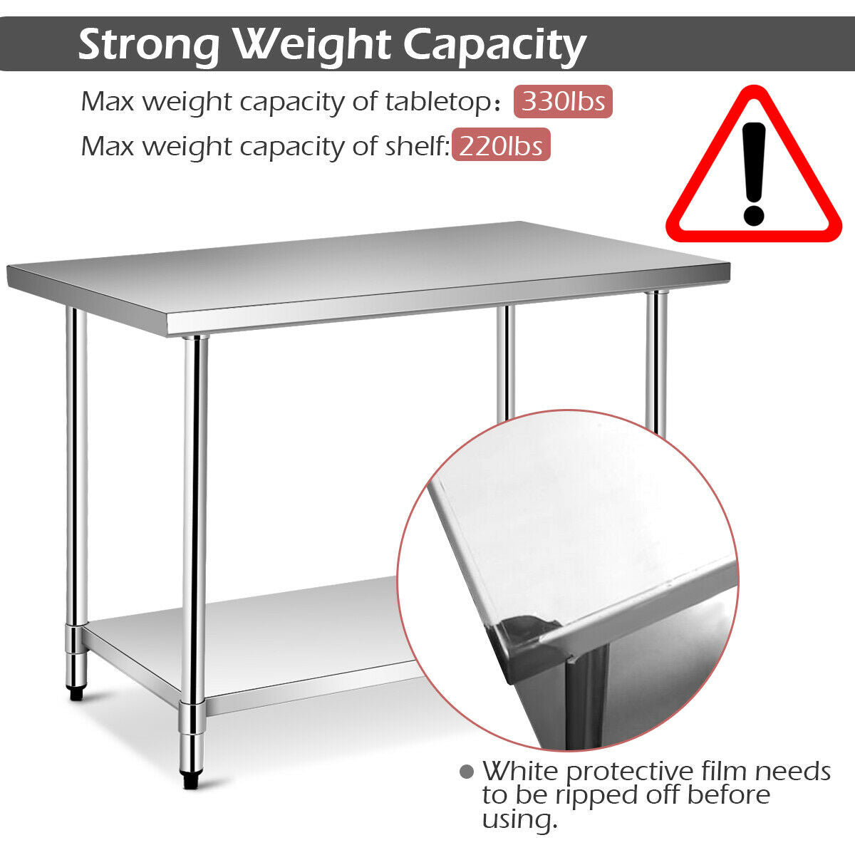 30 x 48 Inch Stainless Steel Food Preparation Kitchen TableÂ