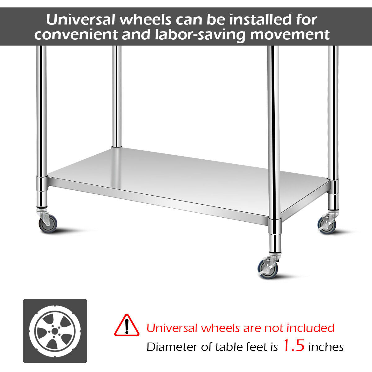 30 x 48 Inch Stainless Steel Food Preparation Kitchen TableÂ