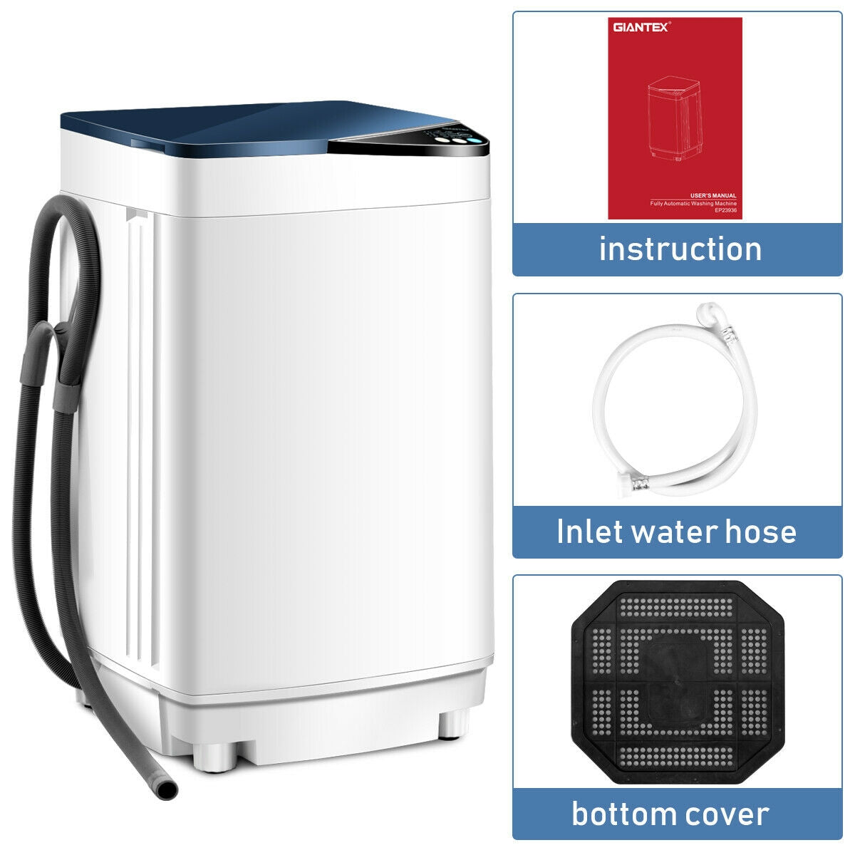 Full-automatic Washing Machine 7.7 lbs Washer / Spinner Germicidal-BlueÂ
