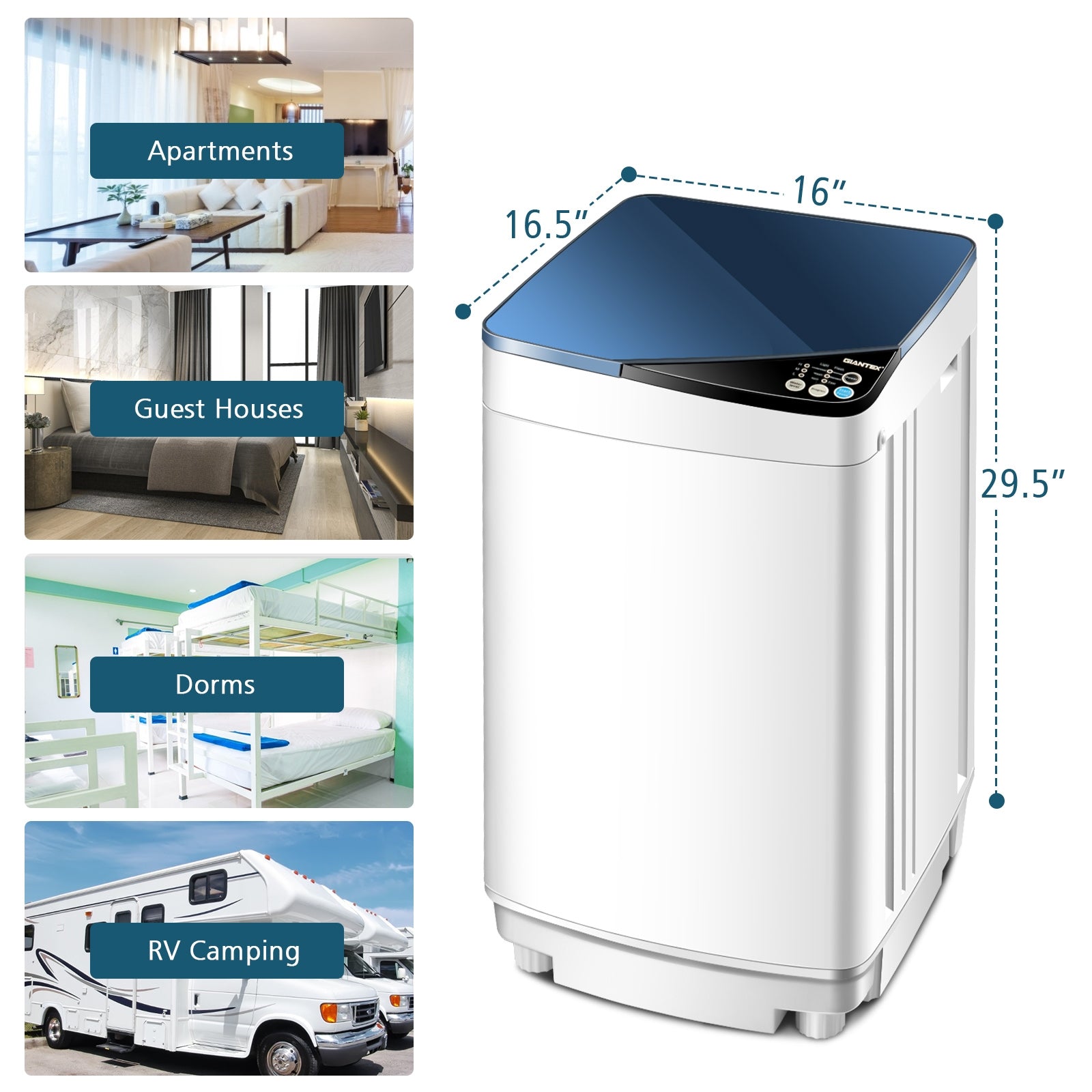 Full-automatic Washing Machine 7.7 lbs Washer / Spinner Germicidal-BlueÂ
