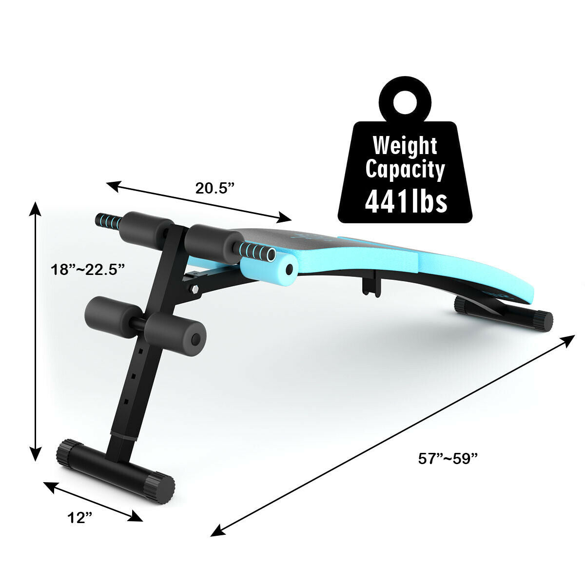 Abdominal Twister Trainer with Adjustable Height Exercise Bench-BlueÂ