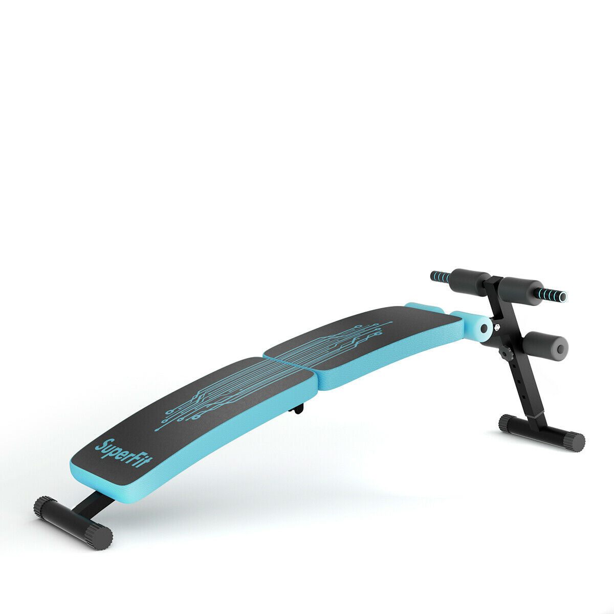 Abdominal Twister Trainer with Adjustable Height Exercise Bench-BlueÂ