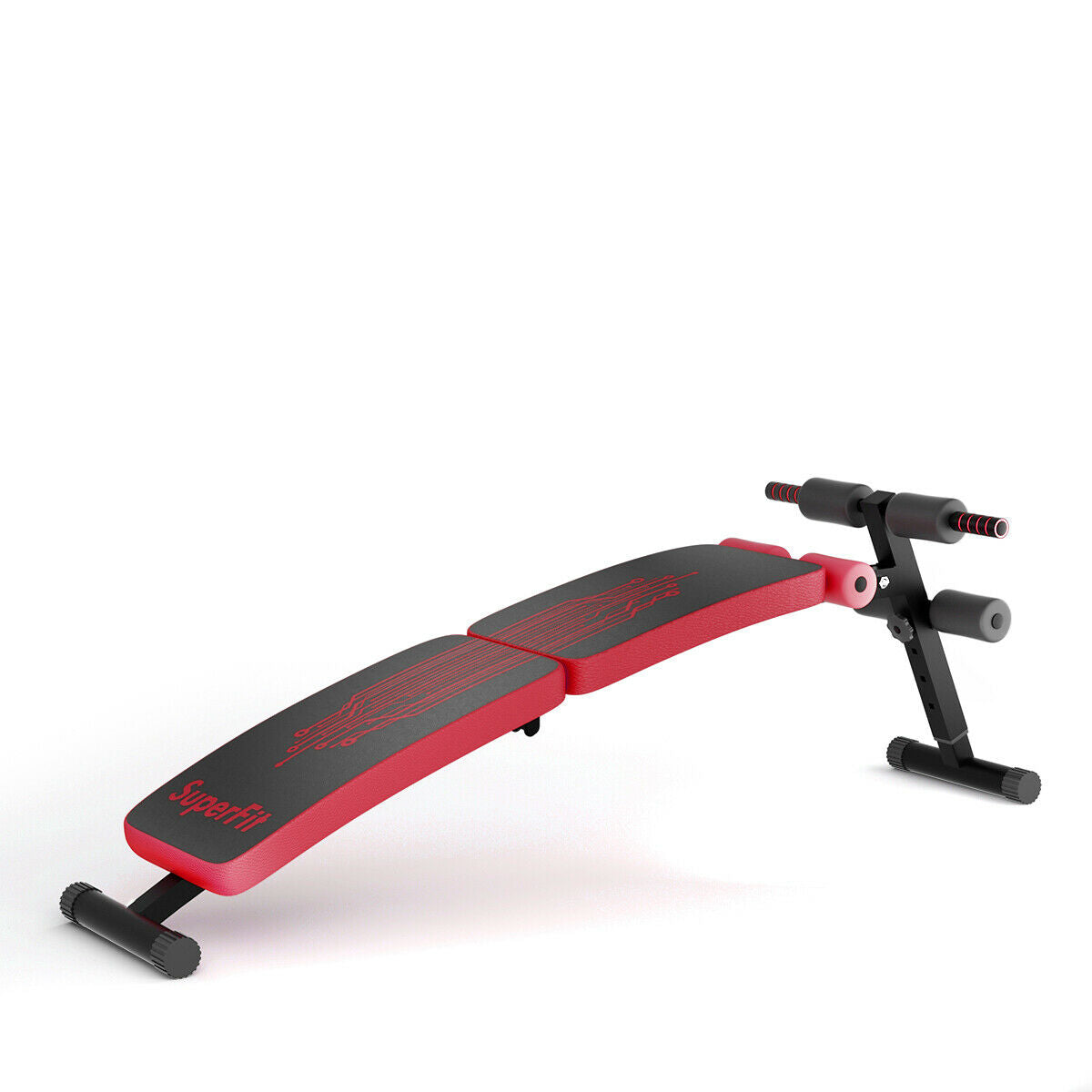 Abdominal Twister Trainer with Adjustable Height Exercise Bench-RedÂ