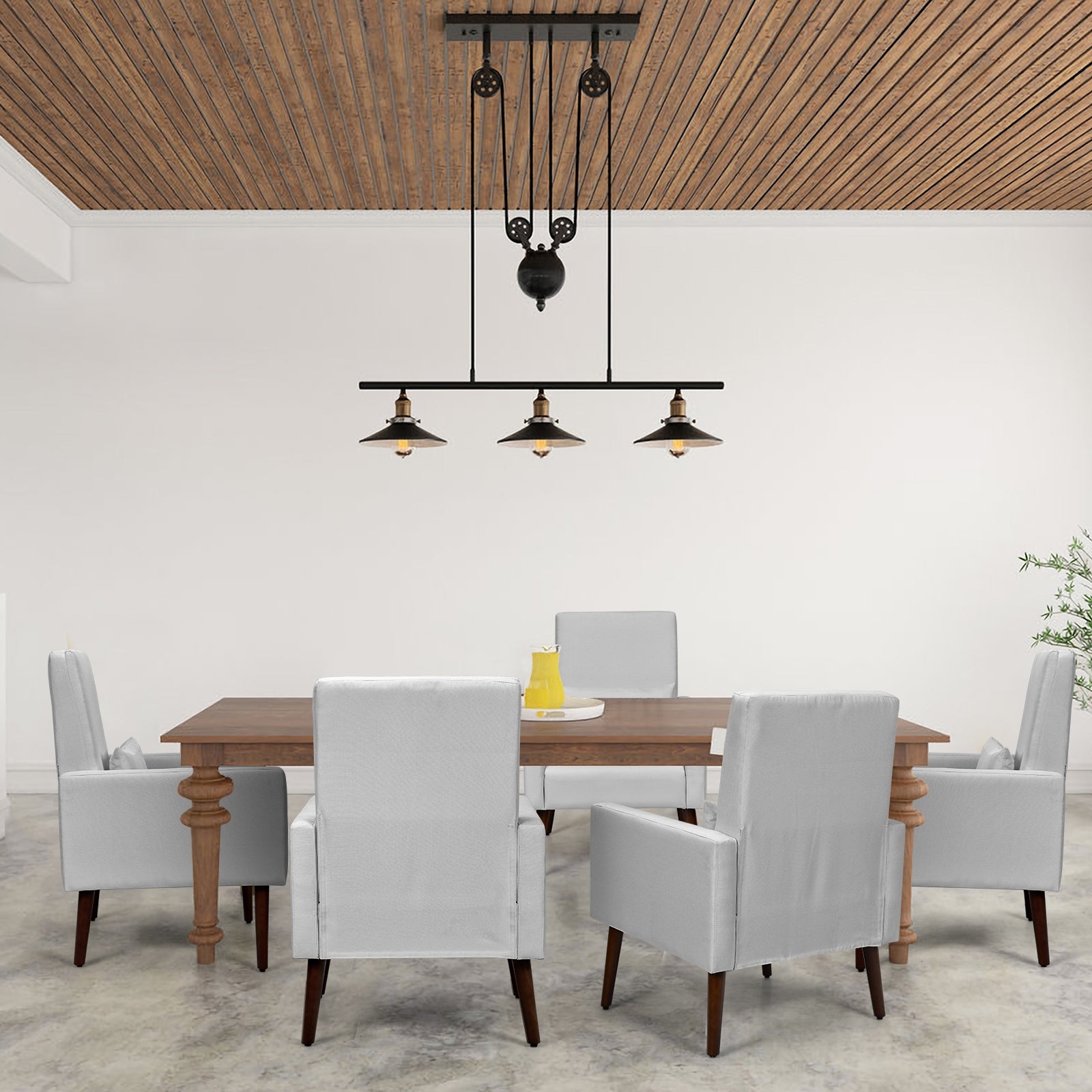 2-in-1 Fabric Upholstered Rocking Chair with Pillow-Light GrayÂ