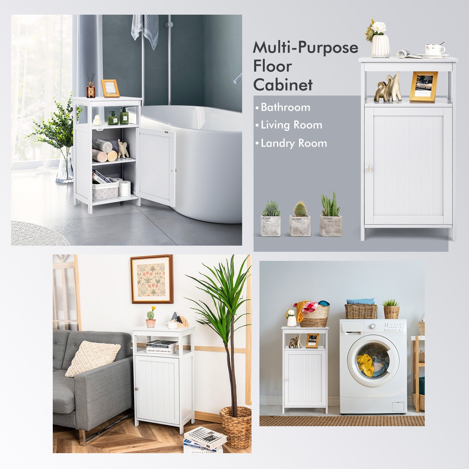 Floor Cabinet Multifunction Storage Rack Organizer StandÂ