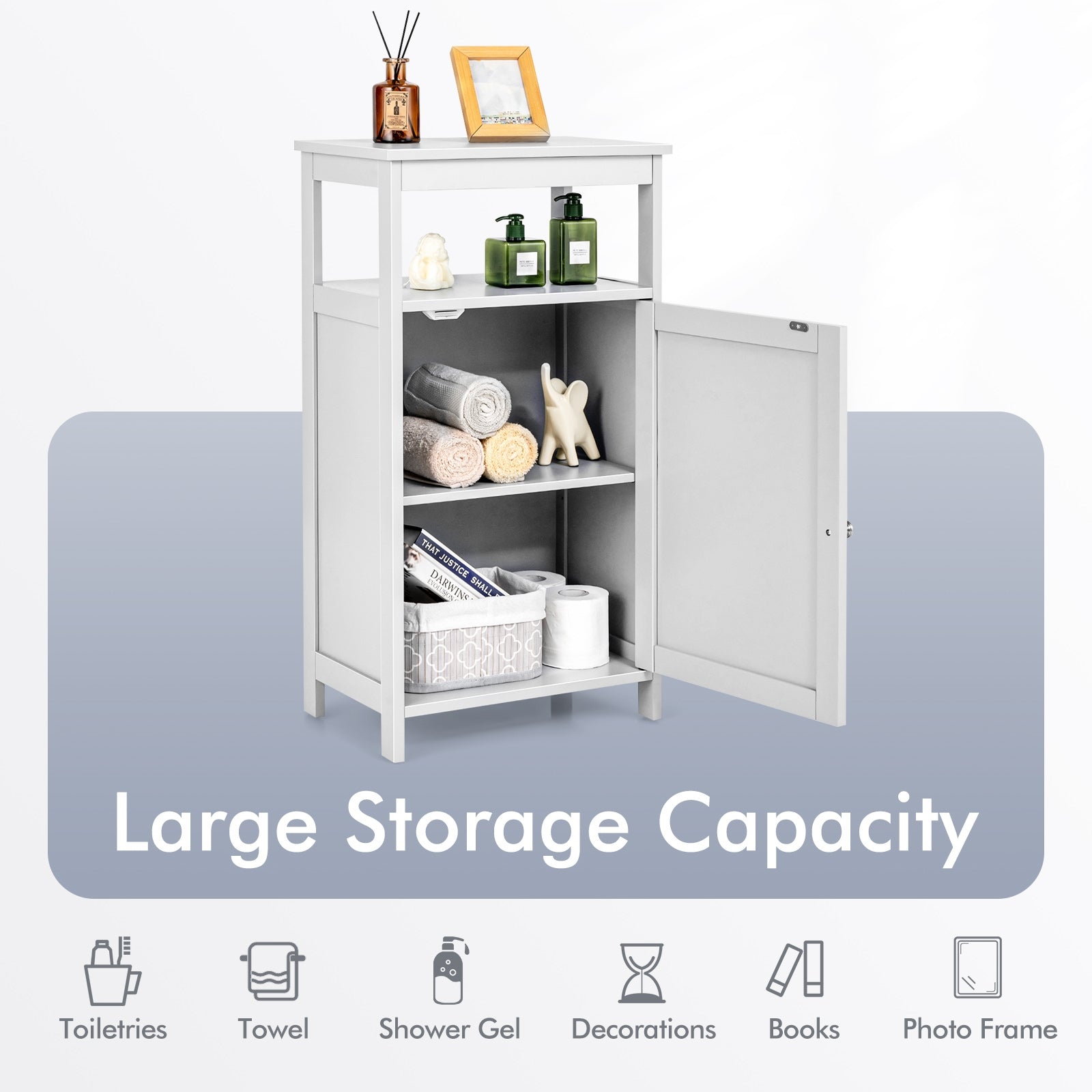 Floor Cabinet Multifunction Storage Rack Organizer StandÂ