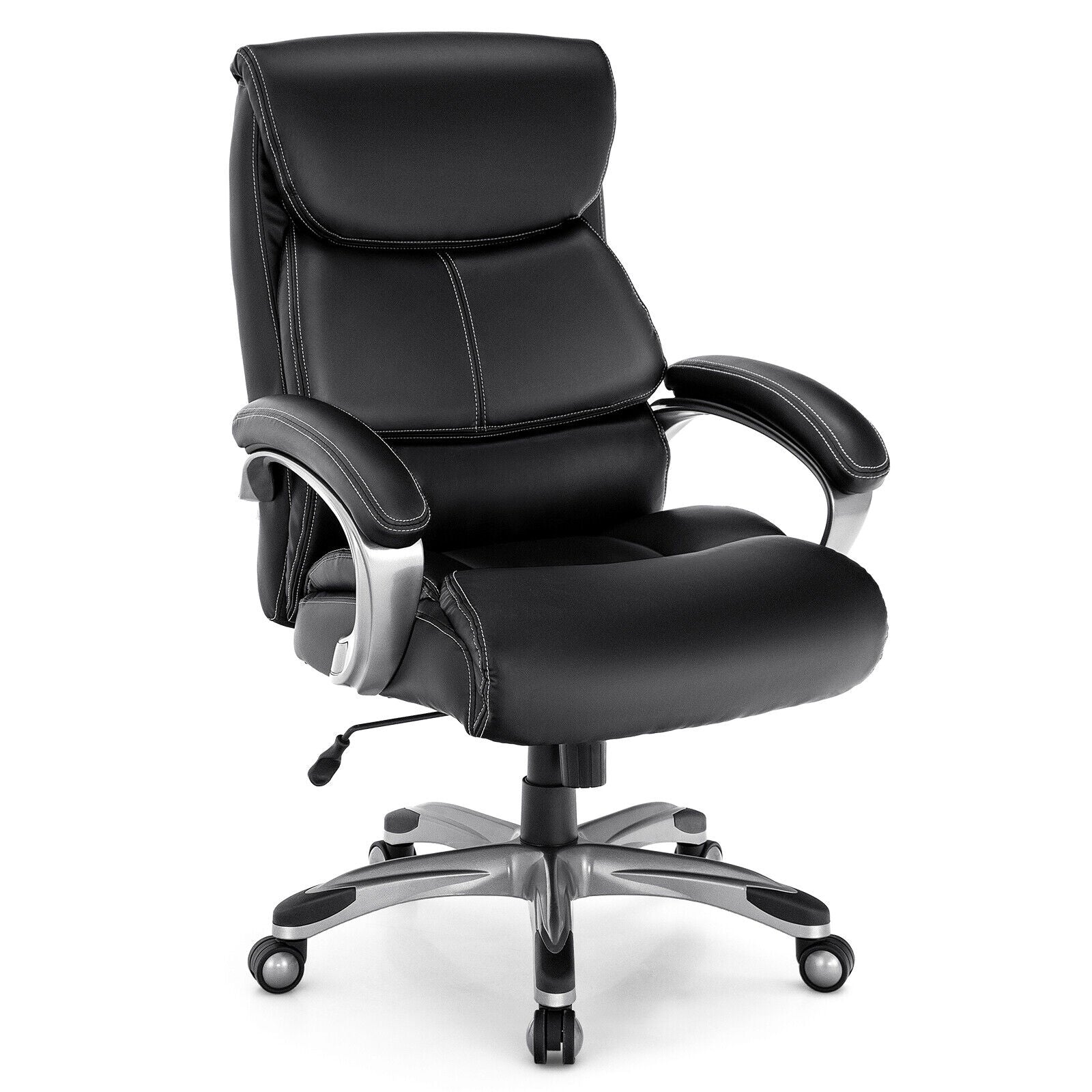 Adjustable Executive Office Recliner Chair with High Back and Lumbar Support-BlackÂ
