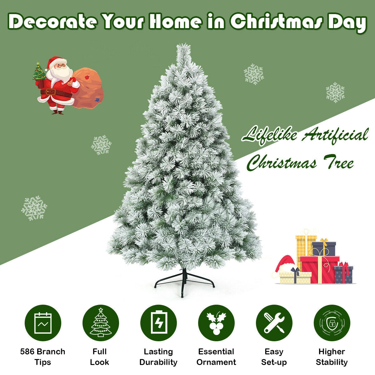 6 Feet Premium Hinged Artificial Christmas TreeÂ
