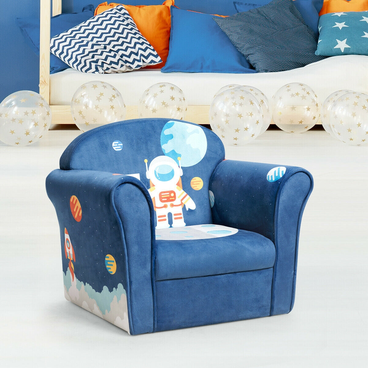 Kids Astronaut Armrest Upholstered CouchÂ