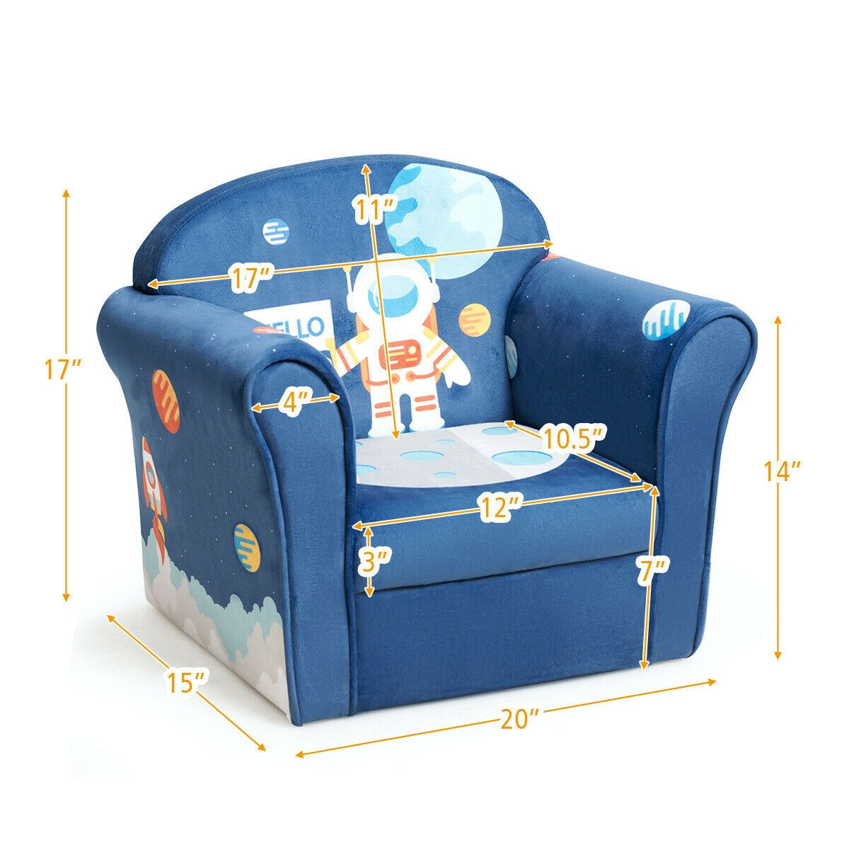 Kids Astronaut Armrest Upholstered CouchÂ
