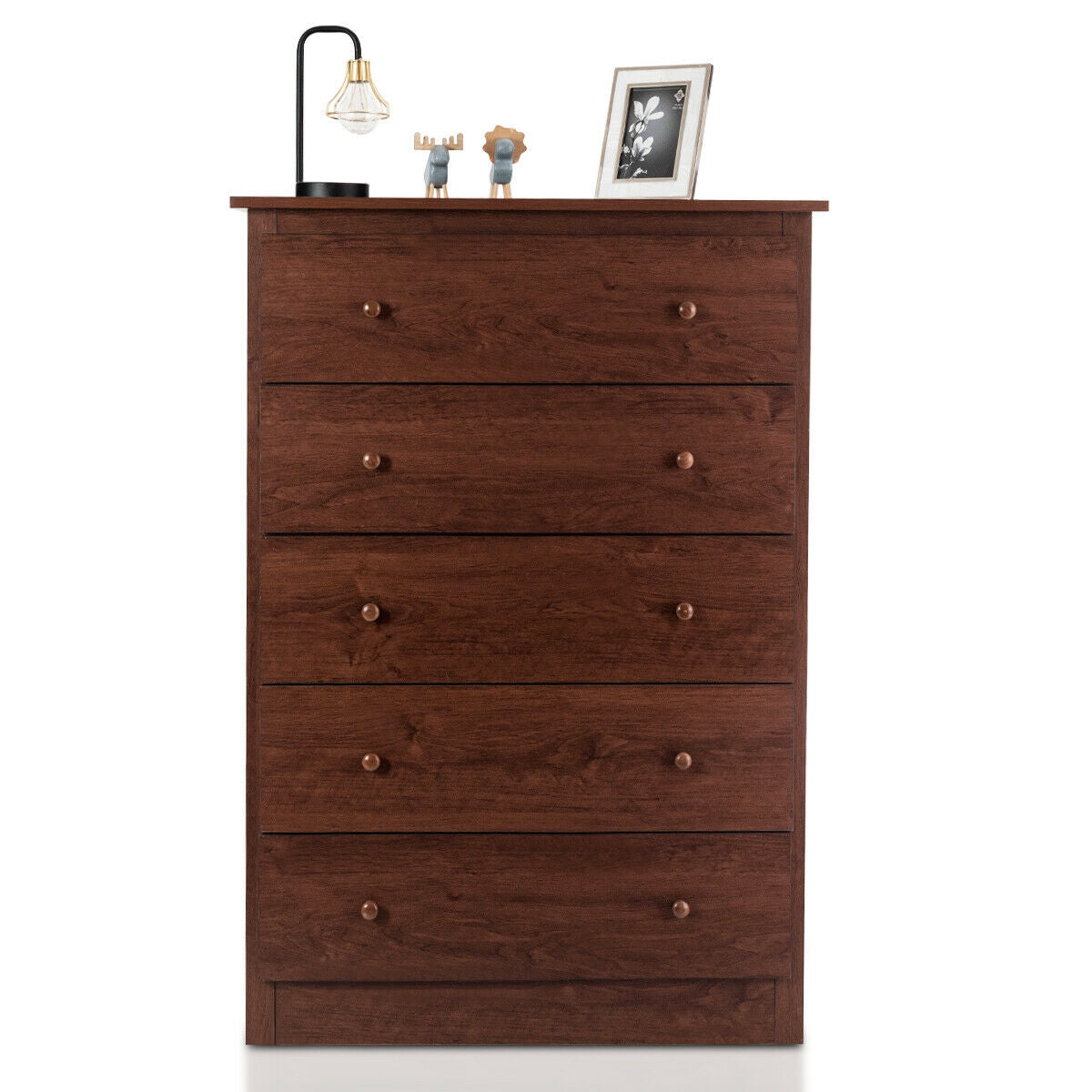 Functional Storage Organized Dresser with 5 Drawer-BrownÂ