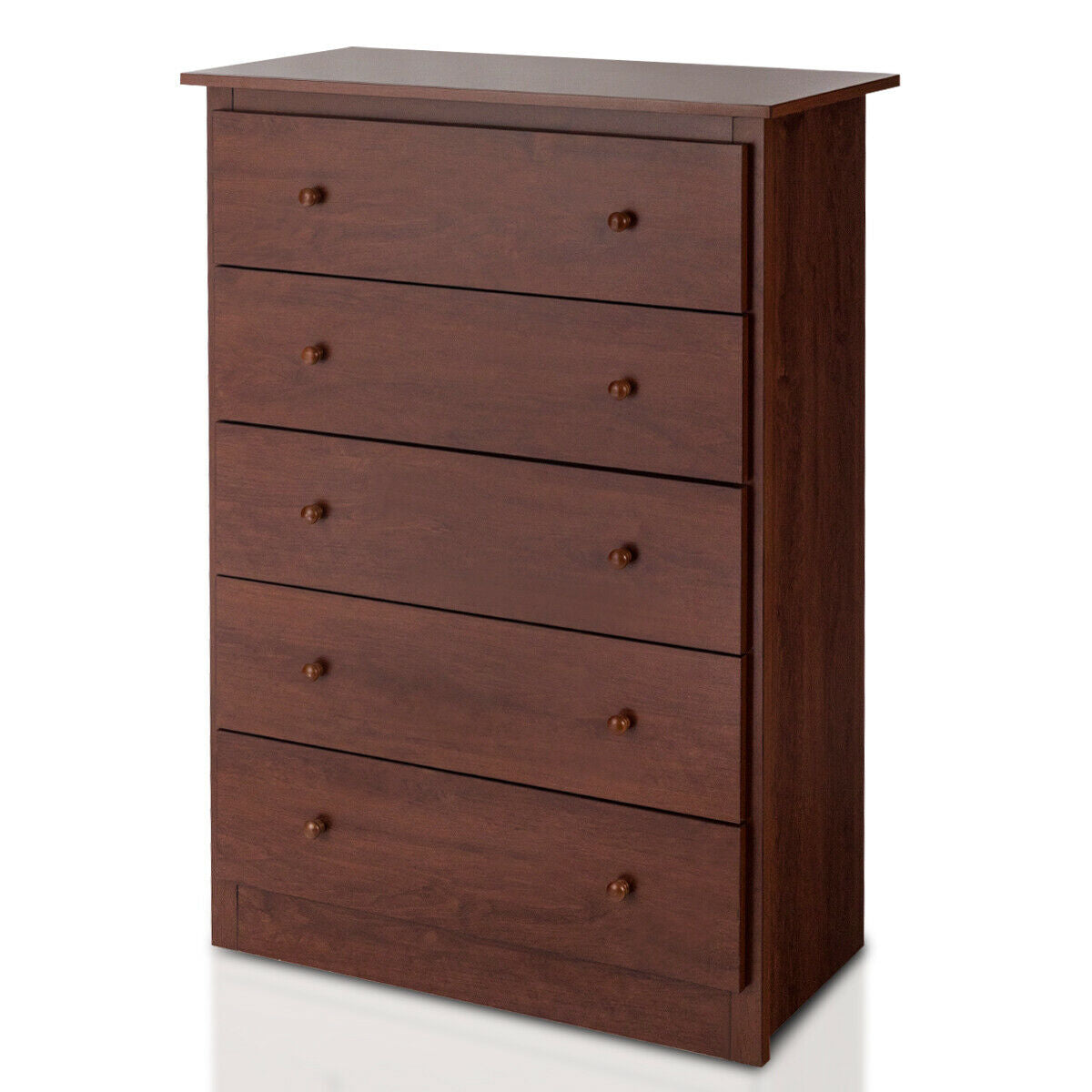 Functional Storage Organized Dresser with 5 Drawer-BrownÂ