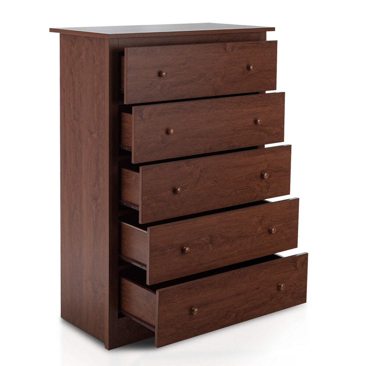 Functional Storage Organized Dresser with 5 Drawer-BrownÂ