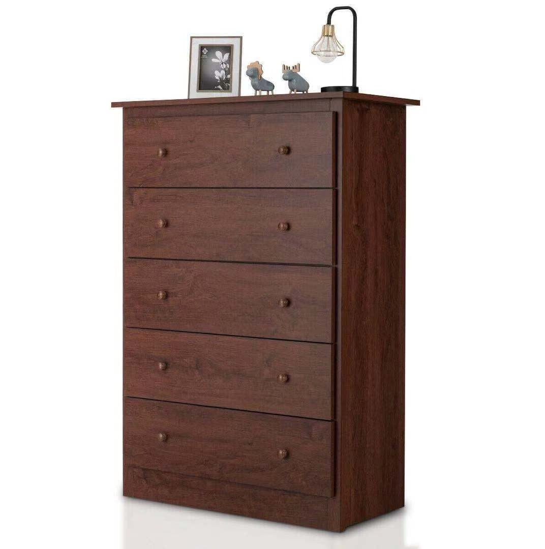 Functional Storage Organized Dresser with 5 Drawer-BrownÂ