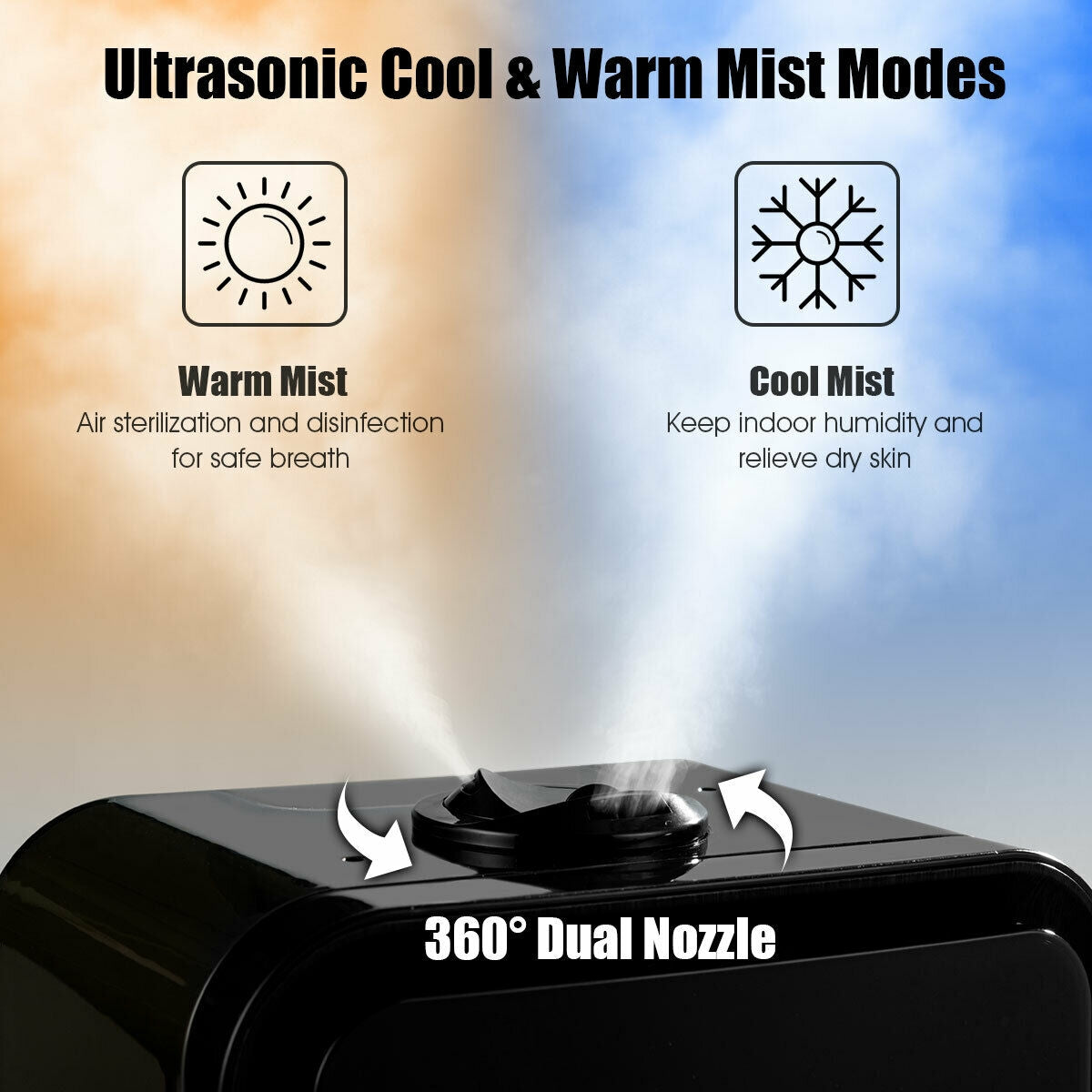4.5L Ultrasonic Cool Warm Humidifier with Remote ControlÂ