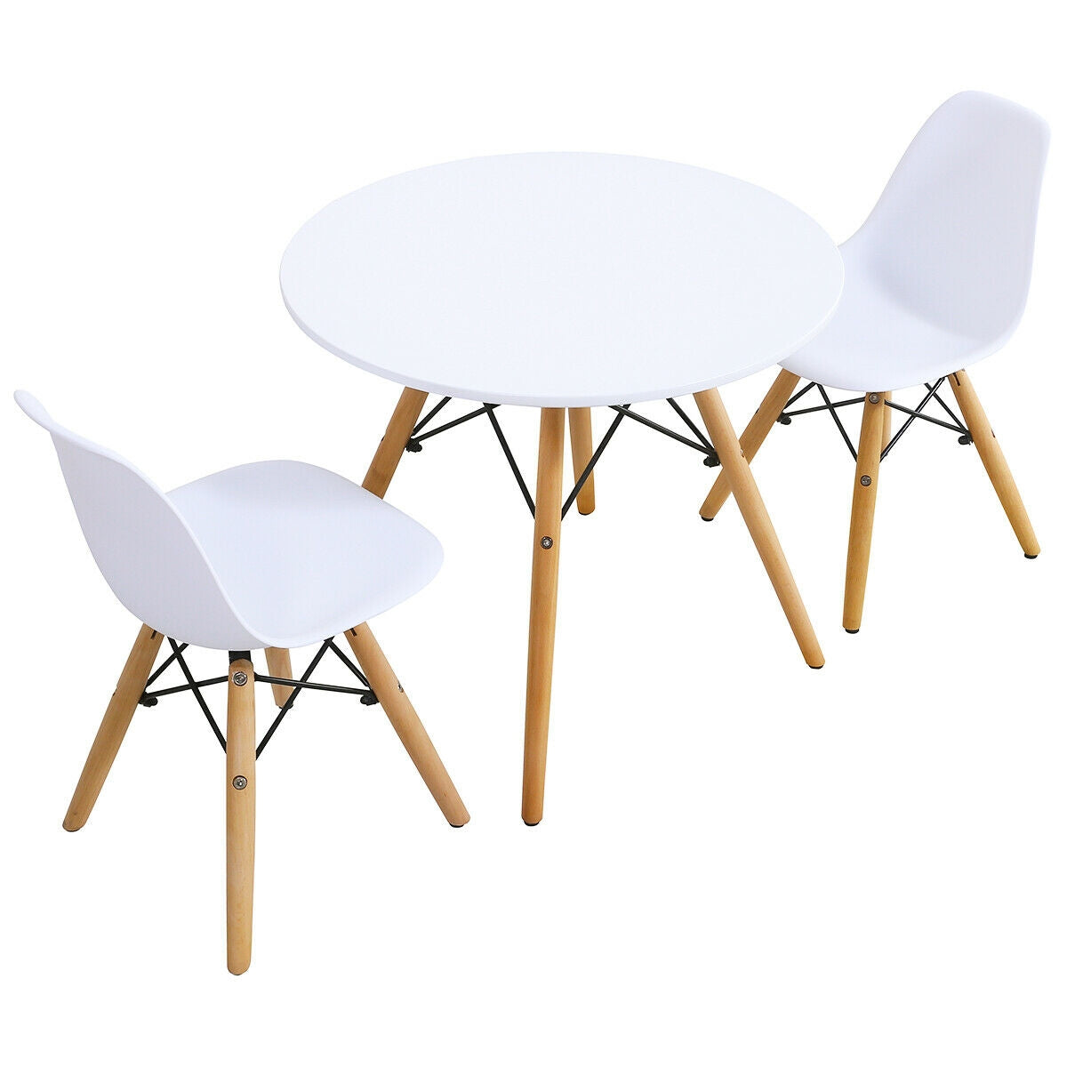 Kid's Modern Dining Table Set with 2 Armless ChairsÂ