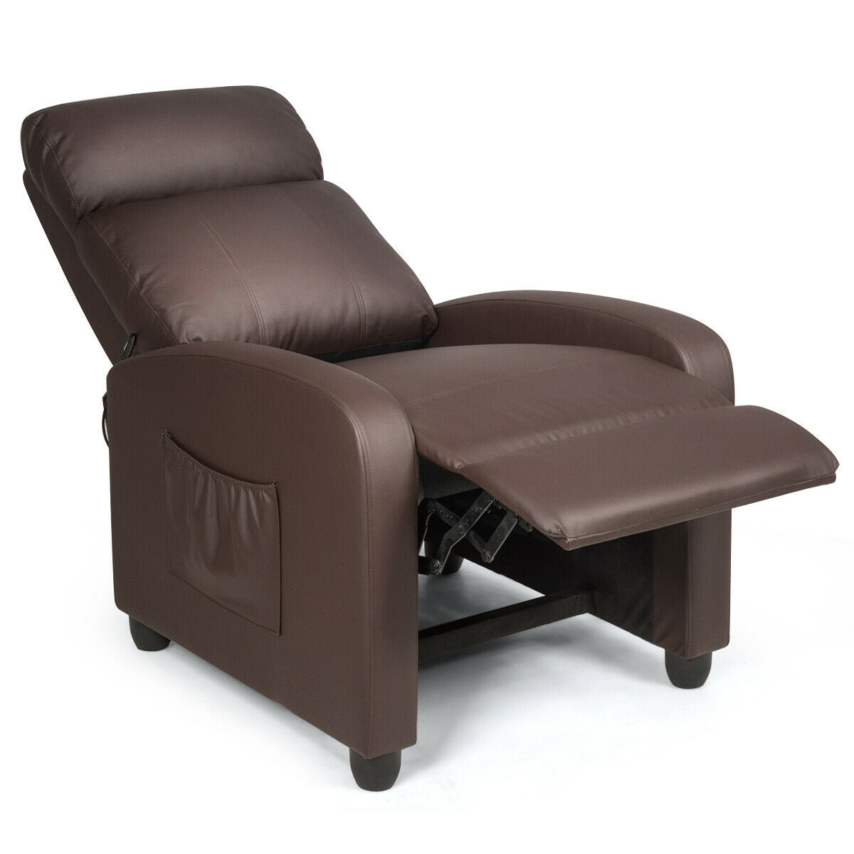 Recliner Sofa Wingback Chair with Massage Function-BrownÂ