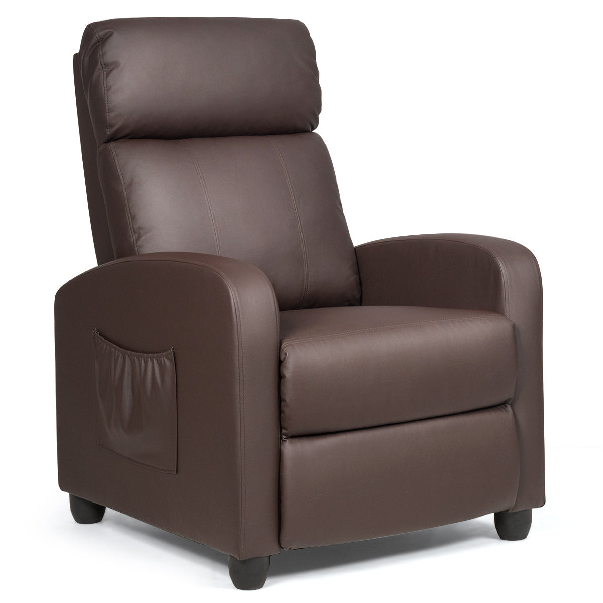 Recliner Sofa Wingback Chair with Massage Function-BrownÂ