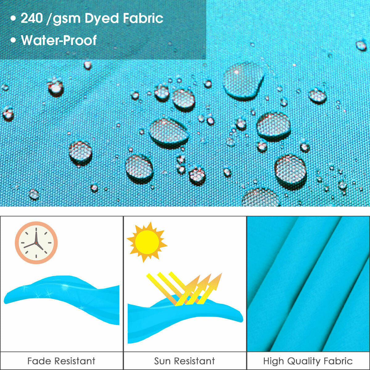 11 Feet Patio Offset Cantilever Umbrella 360° Rotation Aluminum Tilt-BlueÂ