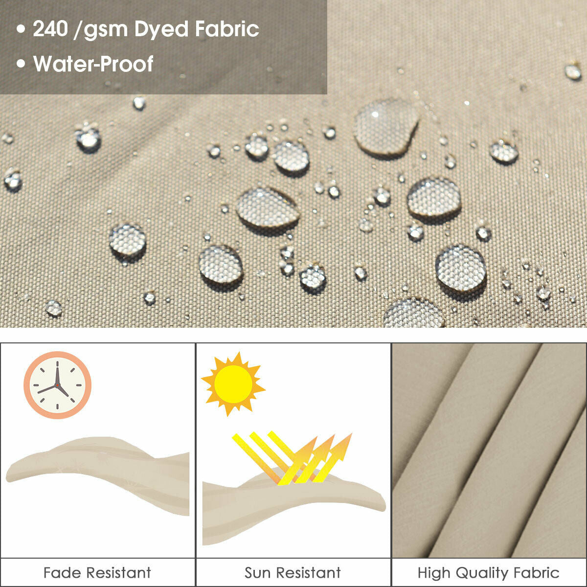 11 Feet Patio Offset Cantilever Umbrella 360° Rotation Aluminum Tilt-BeigeÂ