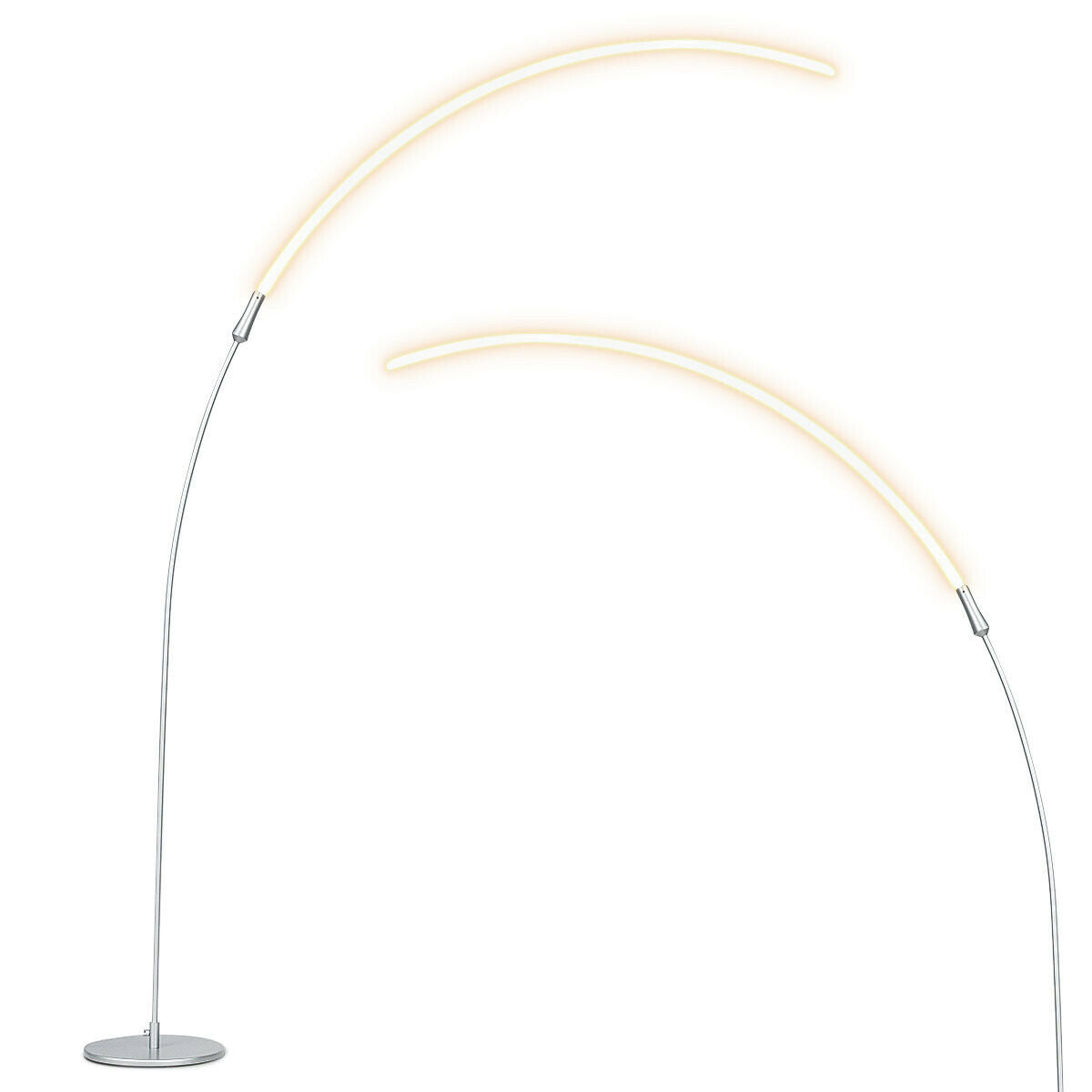 LED Arc Floor Lamp with 3 Brightness Levels-Silver-SilverÂ