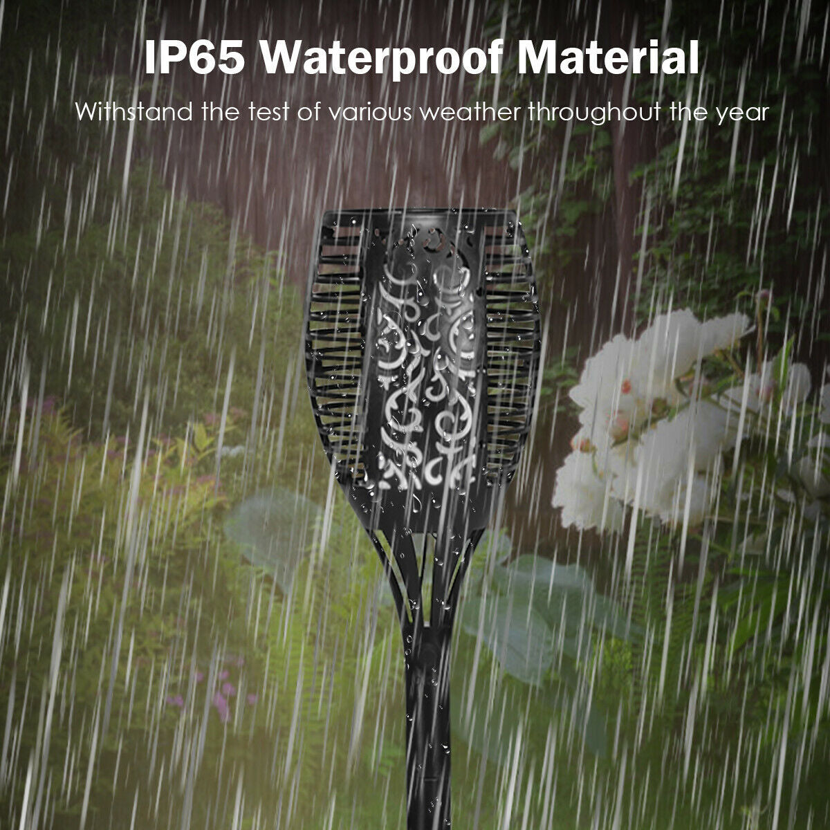 4 Pieces Solar Waterproof Flickering Dancing Flame LampÂ