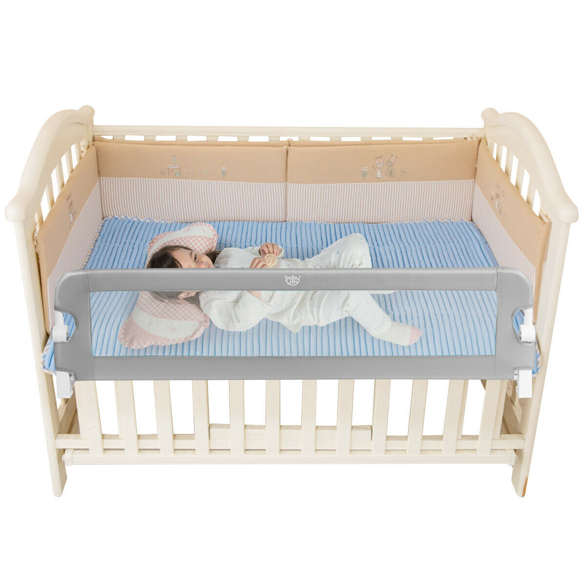 59-Inch Extra Long Bed Rail Guard-GrayÂ