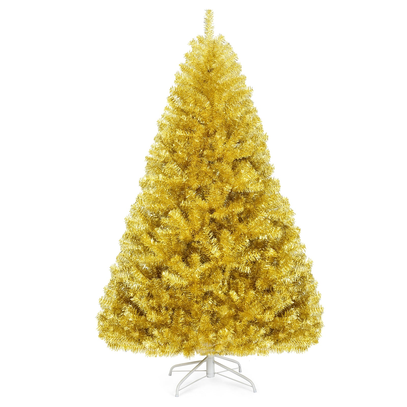 6/7.5 Feet Artificial Tinsel Christmas Tree Hinged with Foldable Stand-6 ftÂ