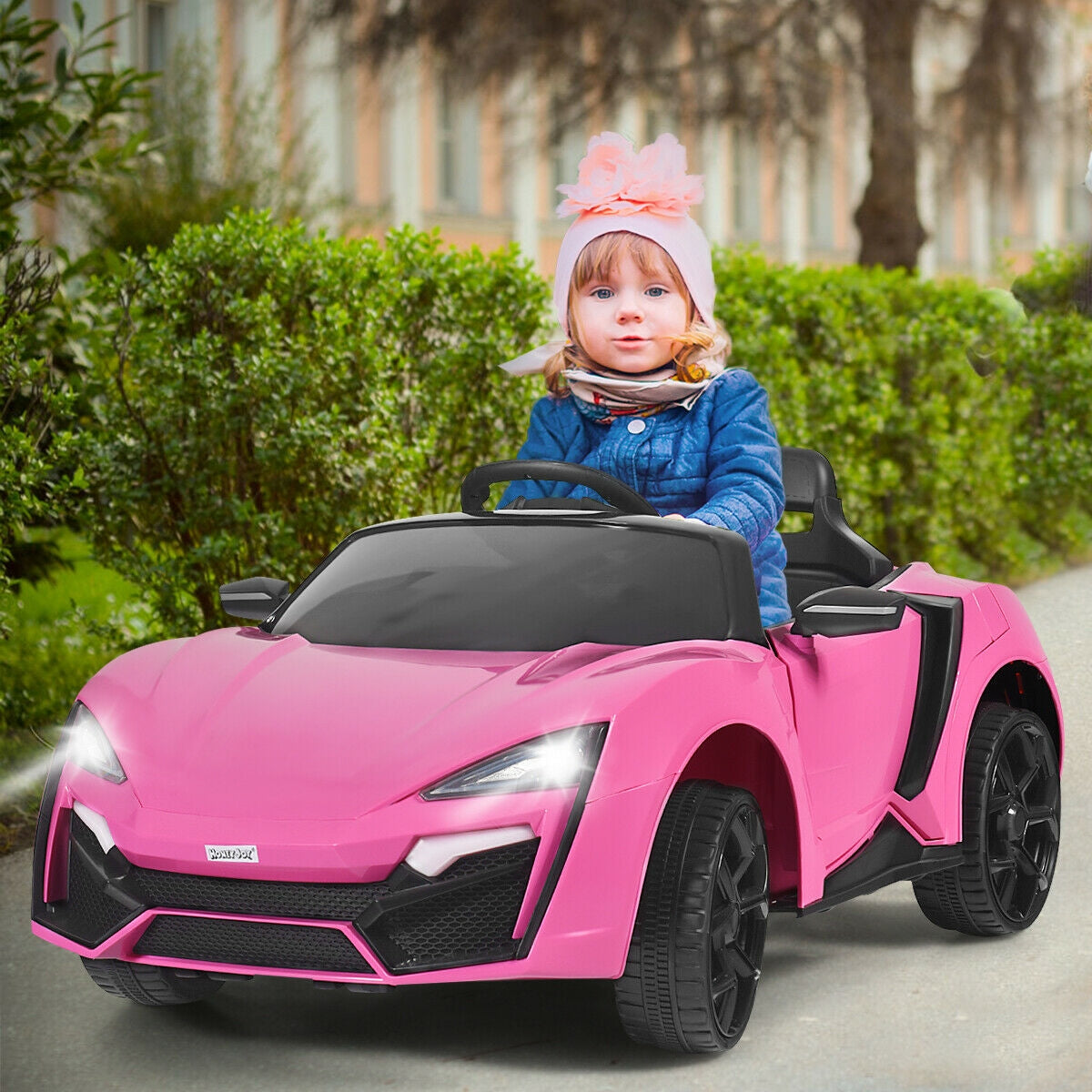 12V 2.4G RC Electric Vehicle with Lights-PinkÂ