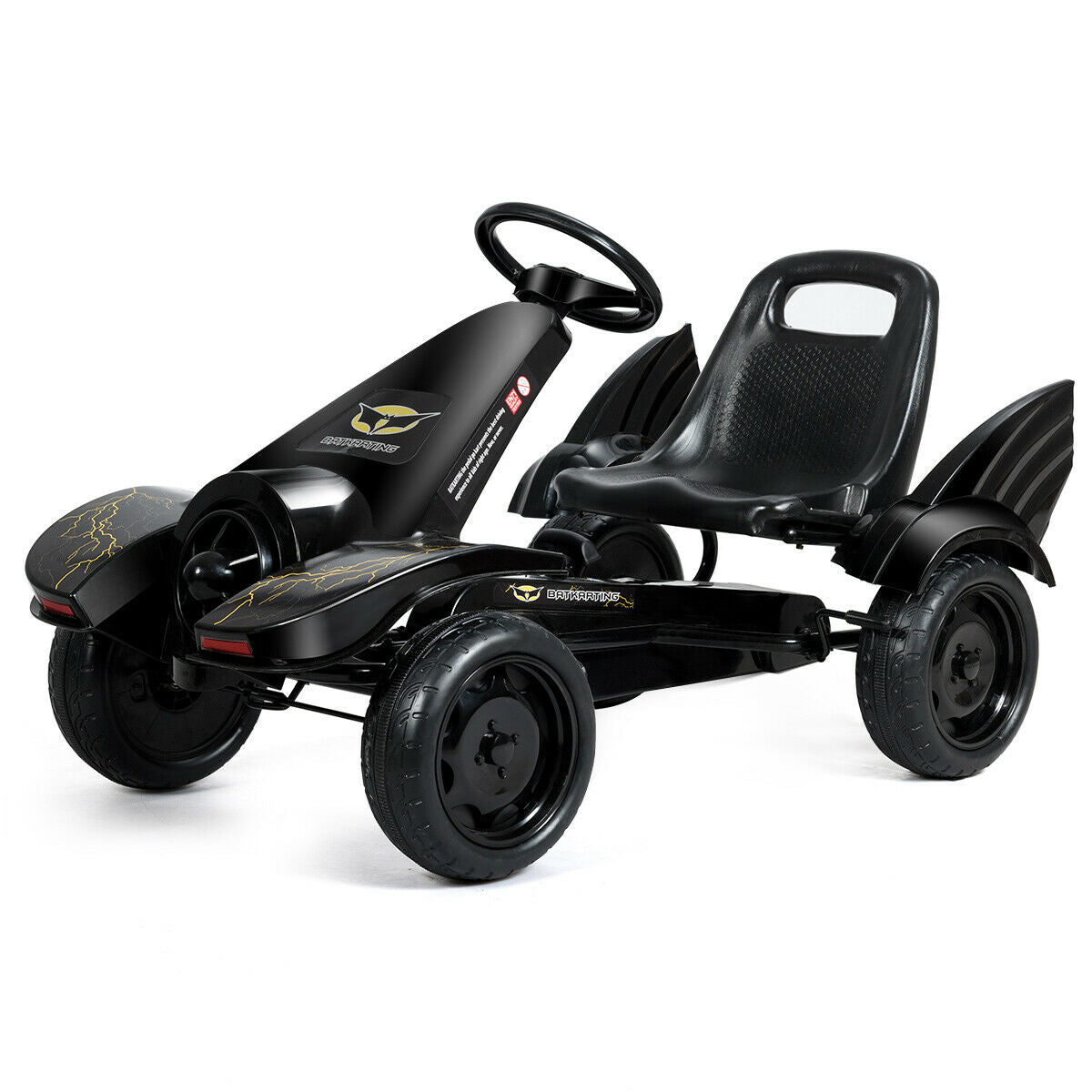 Kids Ride on 4 Wheel Pedal Powered Go Kart-BlackÂ