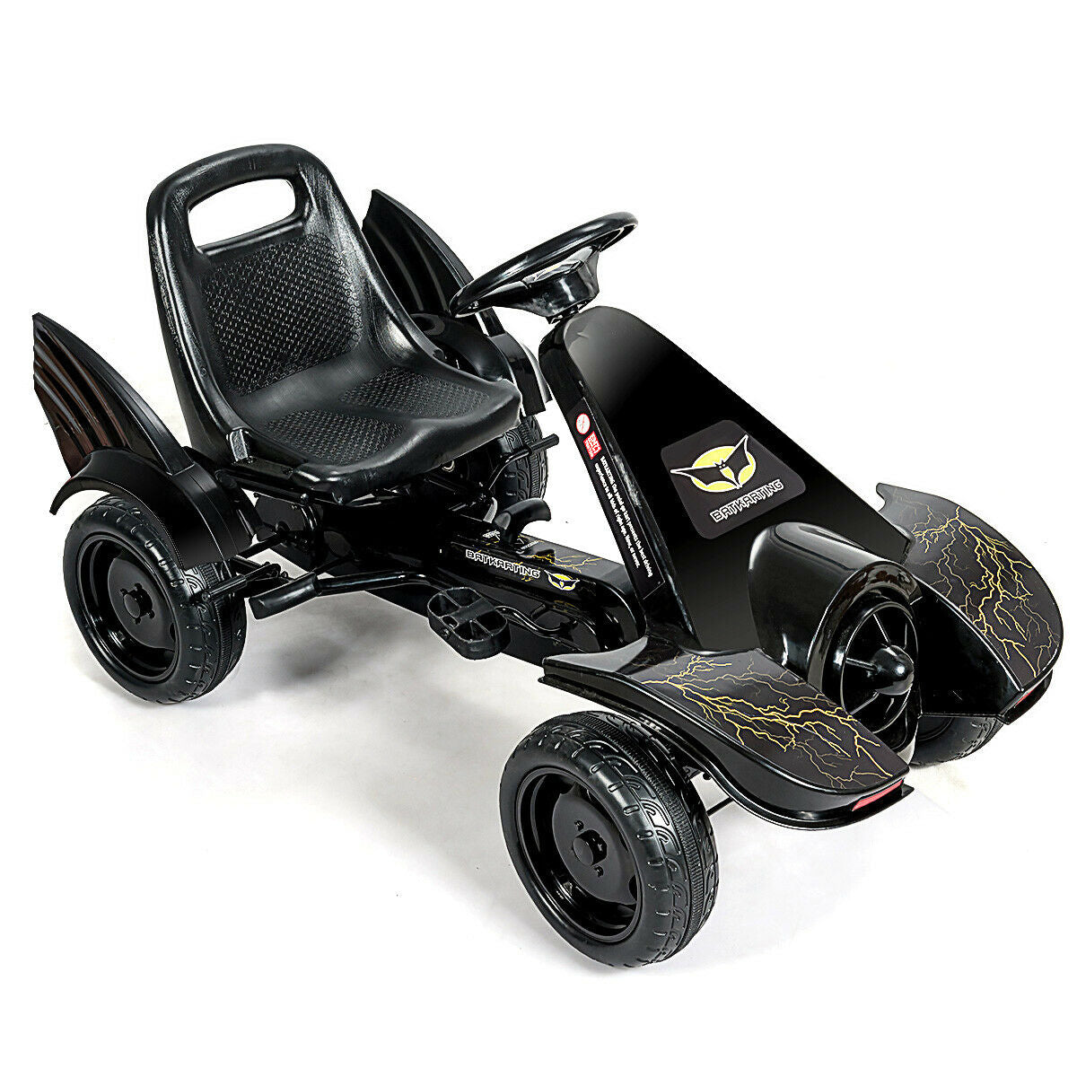 Kids Ride on 4 Wheel Pedal Powered Go Kart-BlackÂ