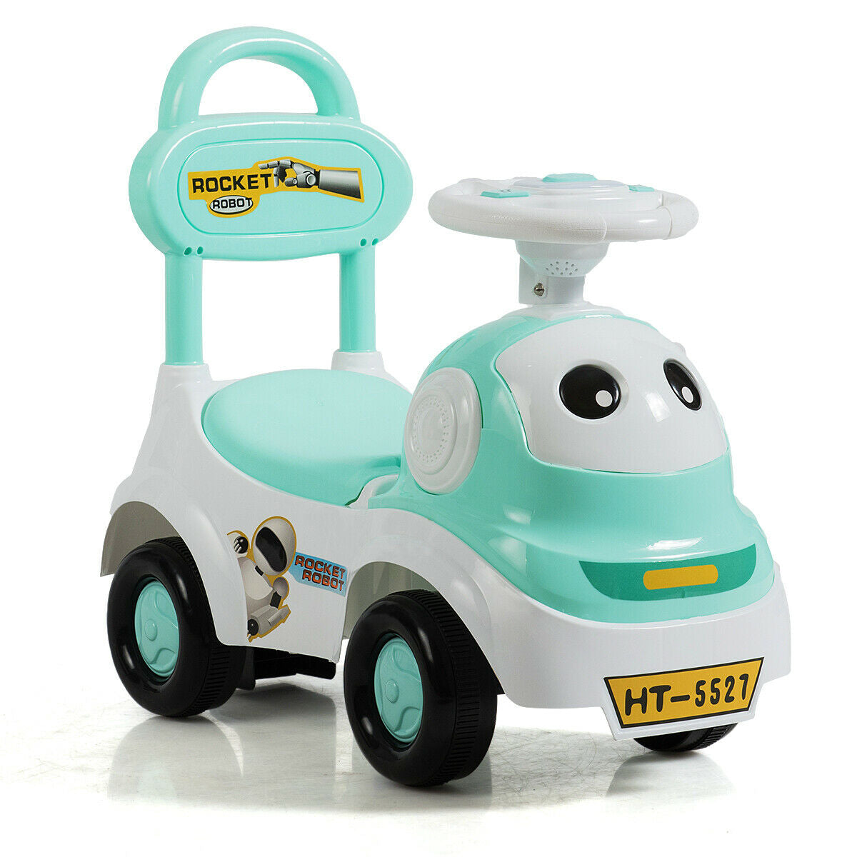 3-in-1 Baby Walker Sliding Pushing Car with Sound Function-GreenÂ