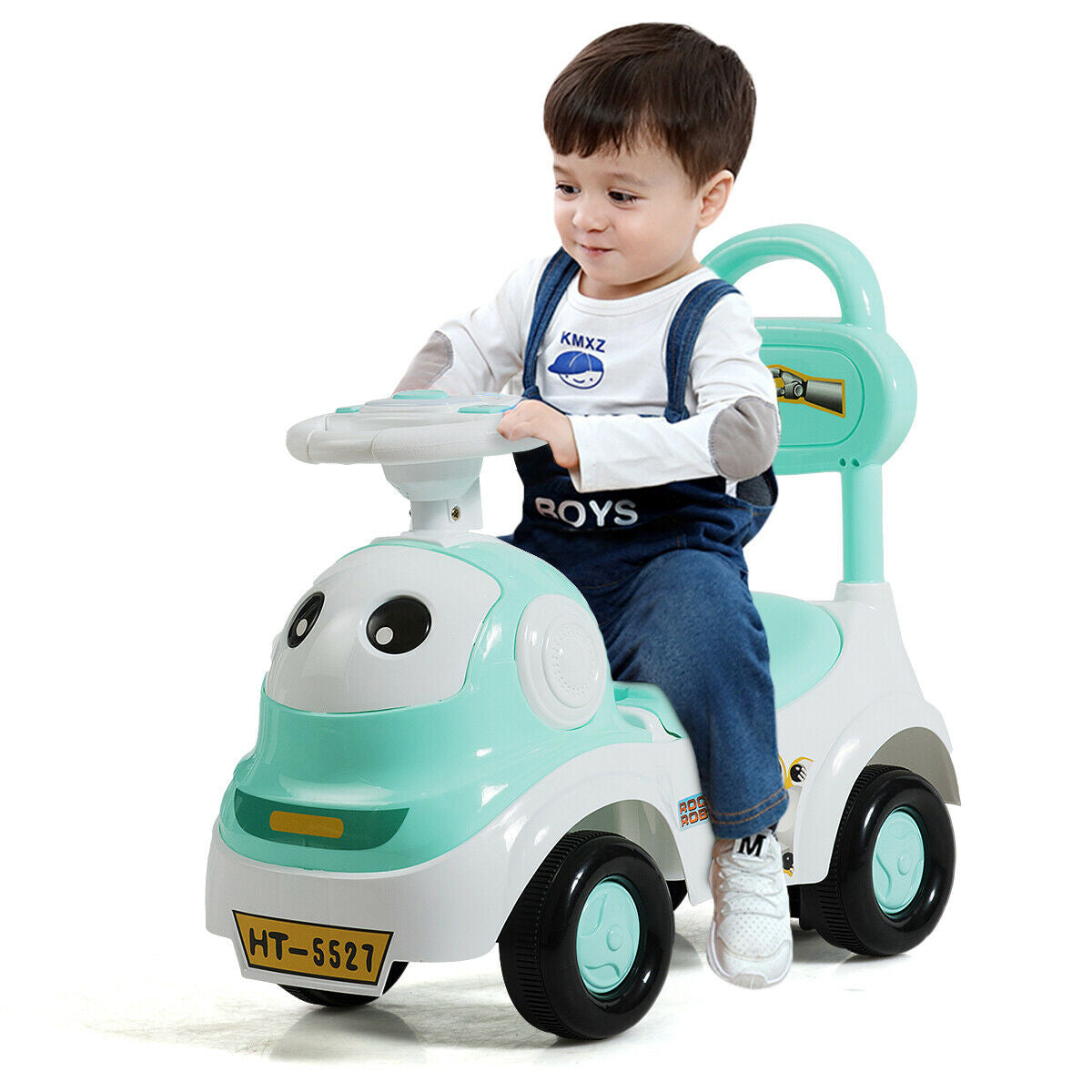 3-in-1 Baby Walker Sliding Pushing Car with Sound Function-GreenÂ