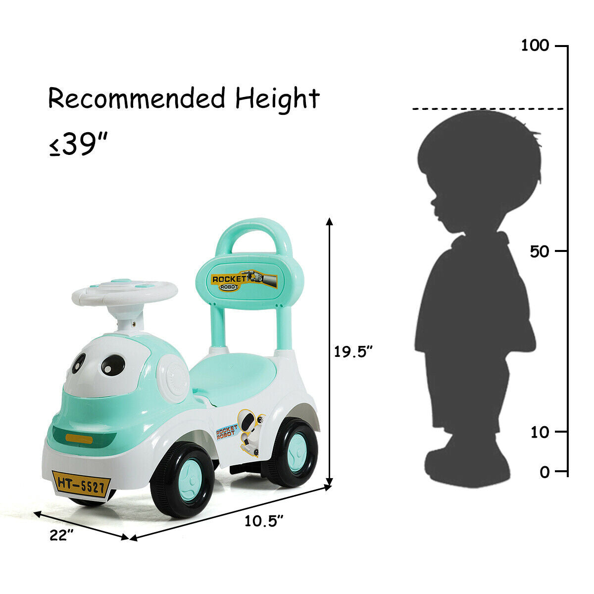 3-in-1 Baby Walker Sliding Pushing Car with Sound Function-GreenÂ
