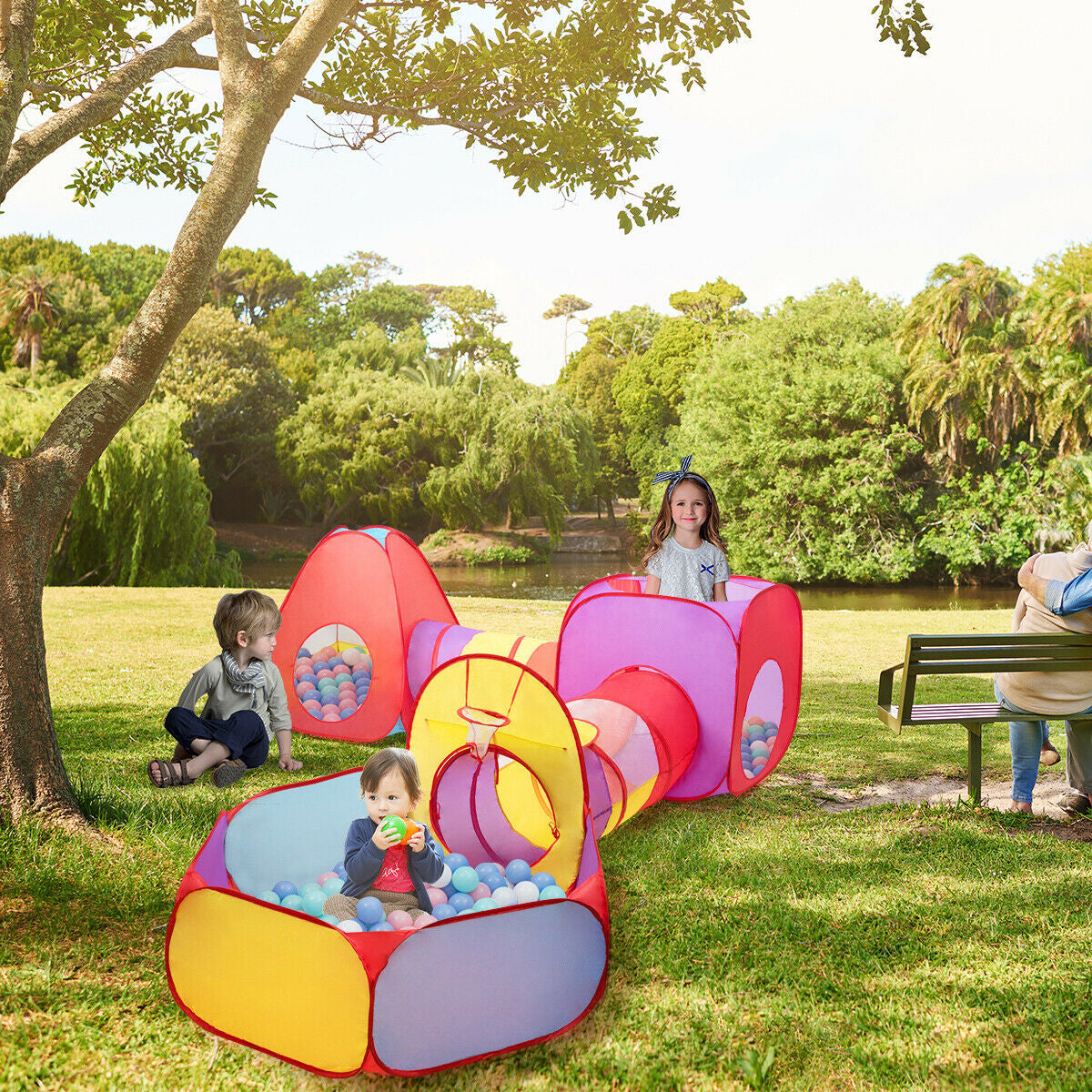7 Pieces Kids Ball Pit Pop Up Play TentsÂ