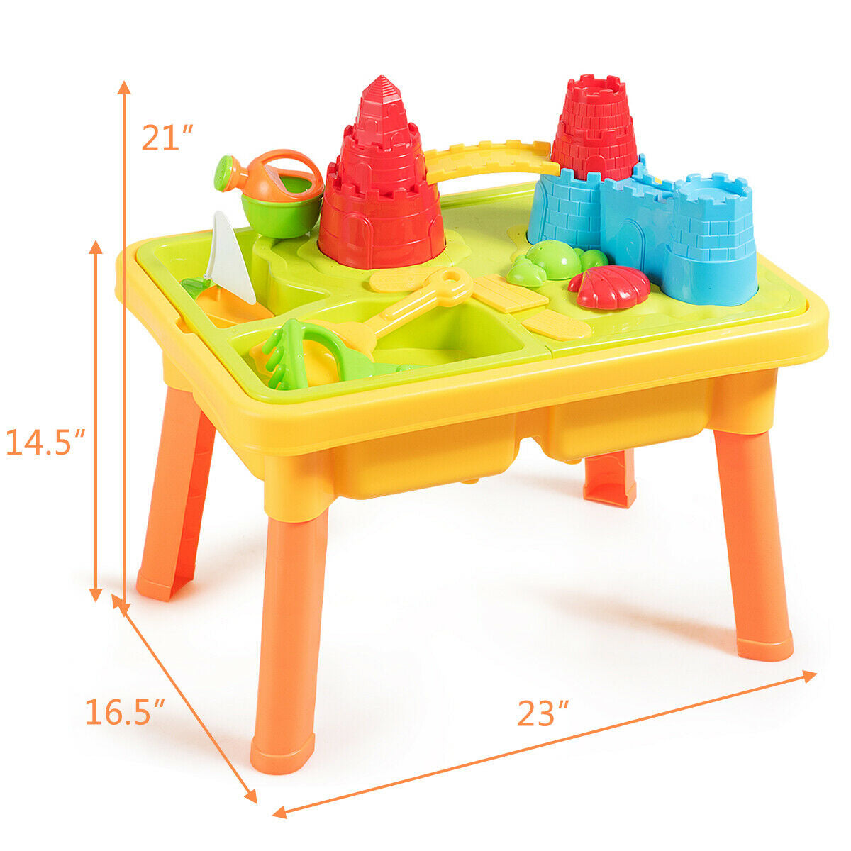 Sand and Water Play Table for Kids with Sand Castle MoldsÂ