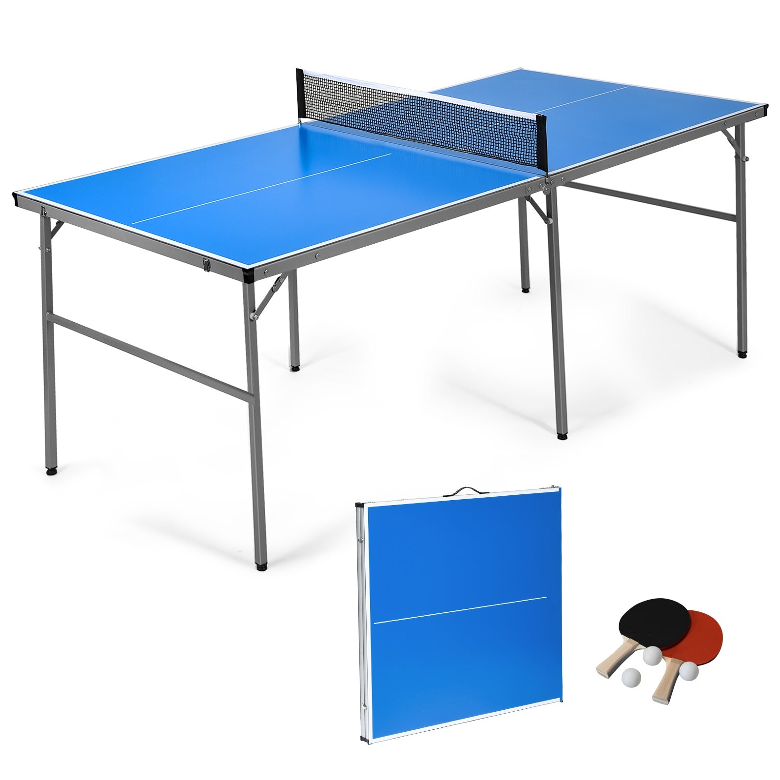 6’x3’ Portable Tennis Ping Pong Folding Table Indoor/OutdoorÂ