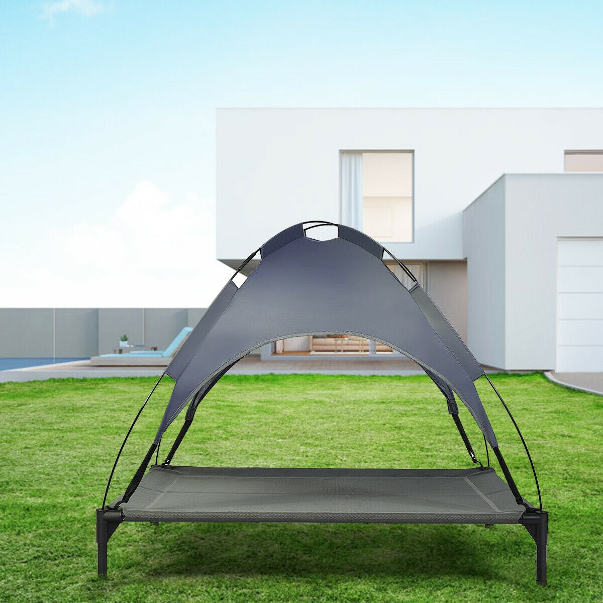 Portable Elevated Outdoor Pet Bed with Removable Canopy Shade-42 InchÂ