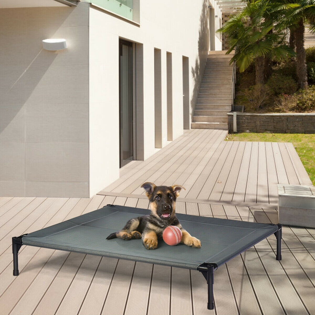 Portable Elevated Outdoor Pet Bed with Removable Canopy Shade-42 InchÂ